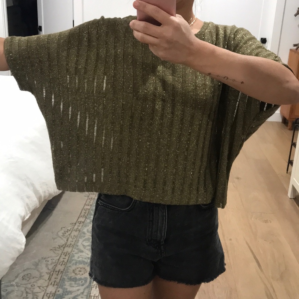 Zara gold shimmer crop S